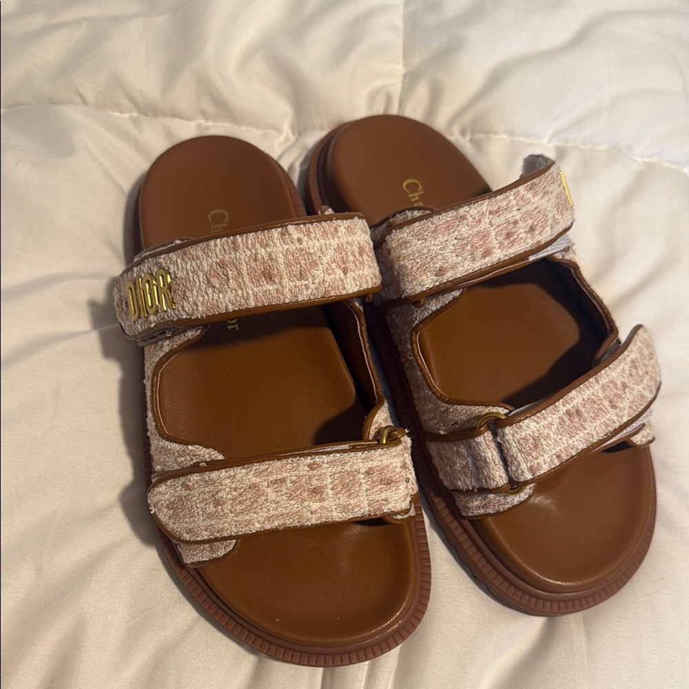 Christian Dior Brown and Beige Sandals